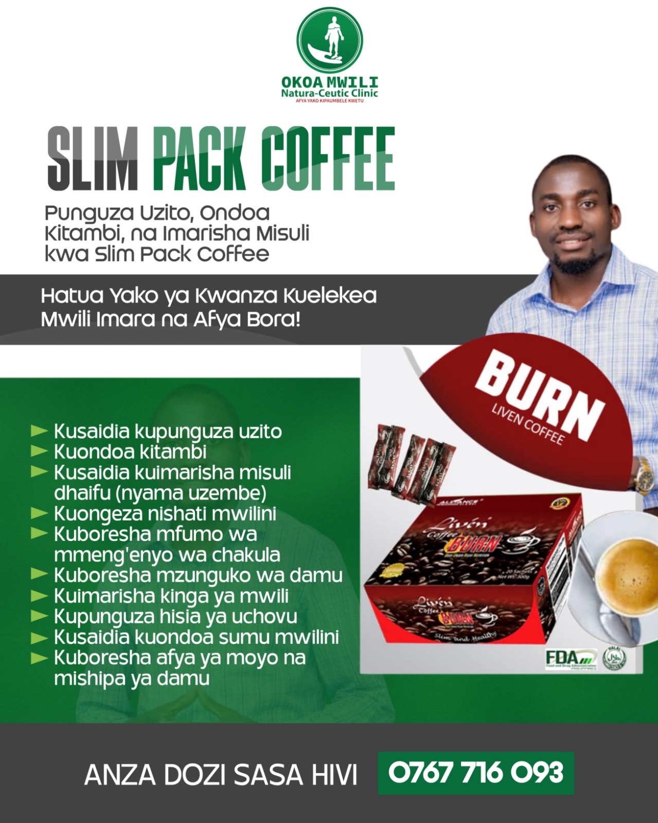 Slim Pack Coffee; Dozi ya Siku 10