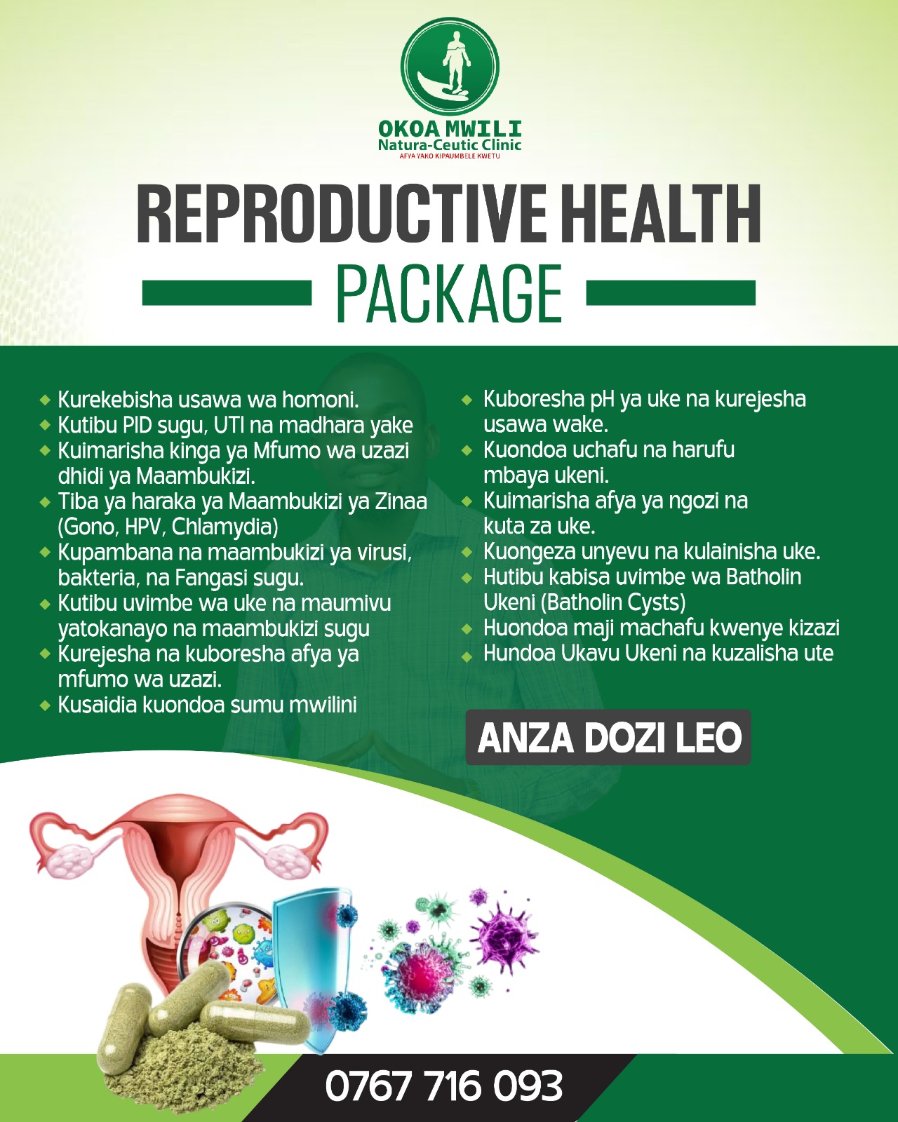 PID, Fangus, UTI & Ukavu Ukeni Pack; Dozi ya Mwezi 1