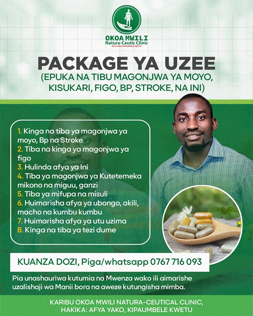 Uzee Package 1 (Kuimarisha Afya Uzeeni); Dozi ya Mwezi 1